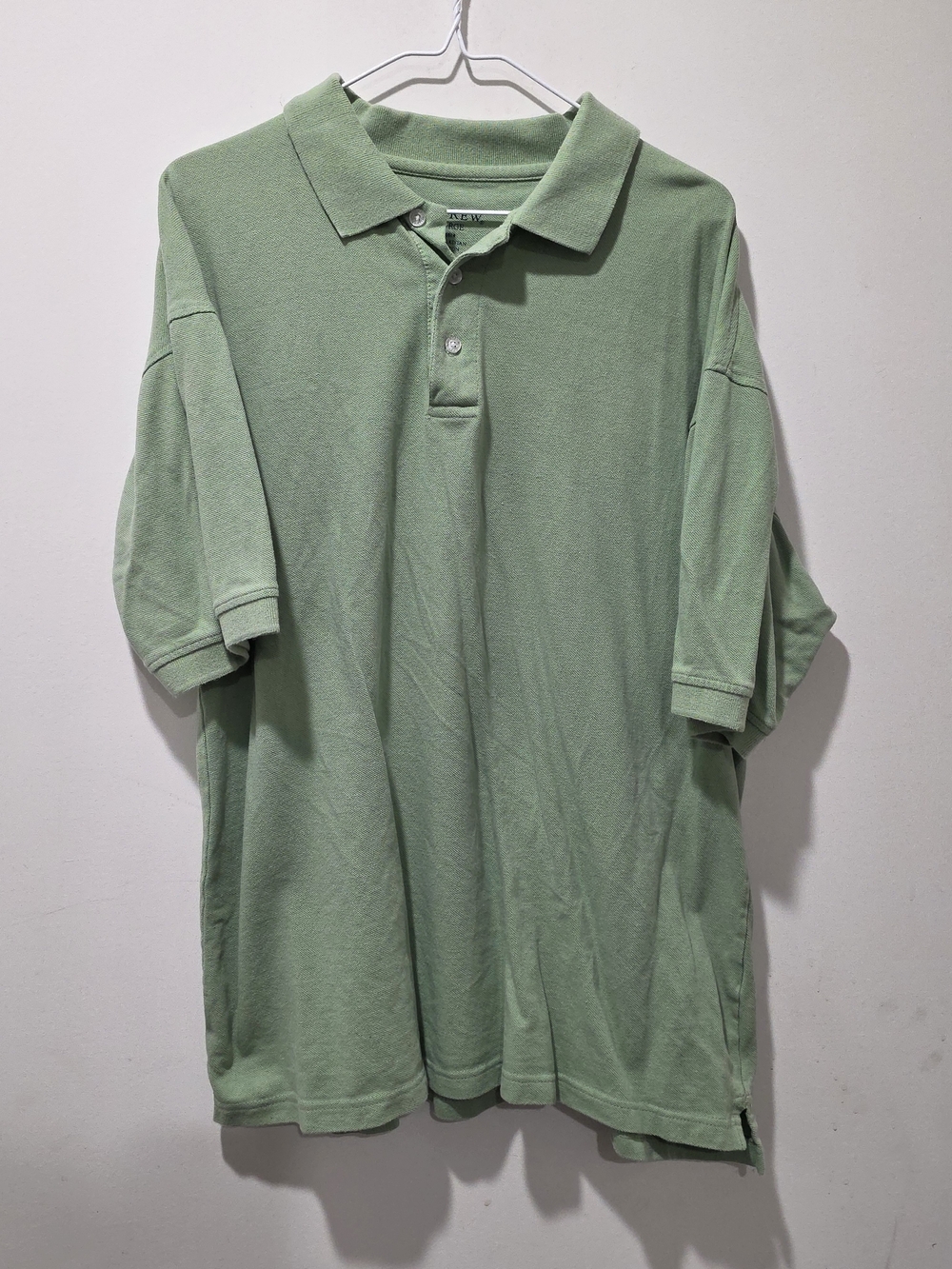 Classic Men's Sage Green Polo Shirt with Two-Button Placket